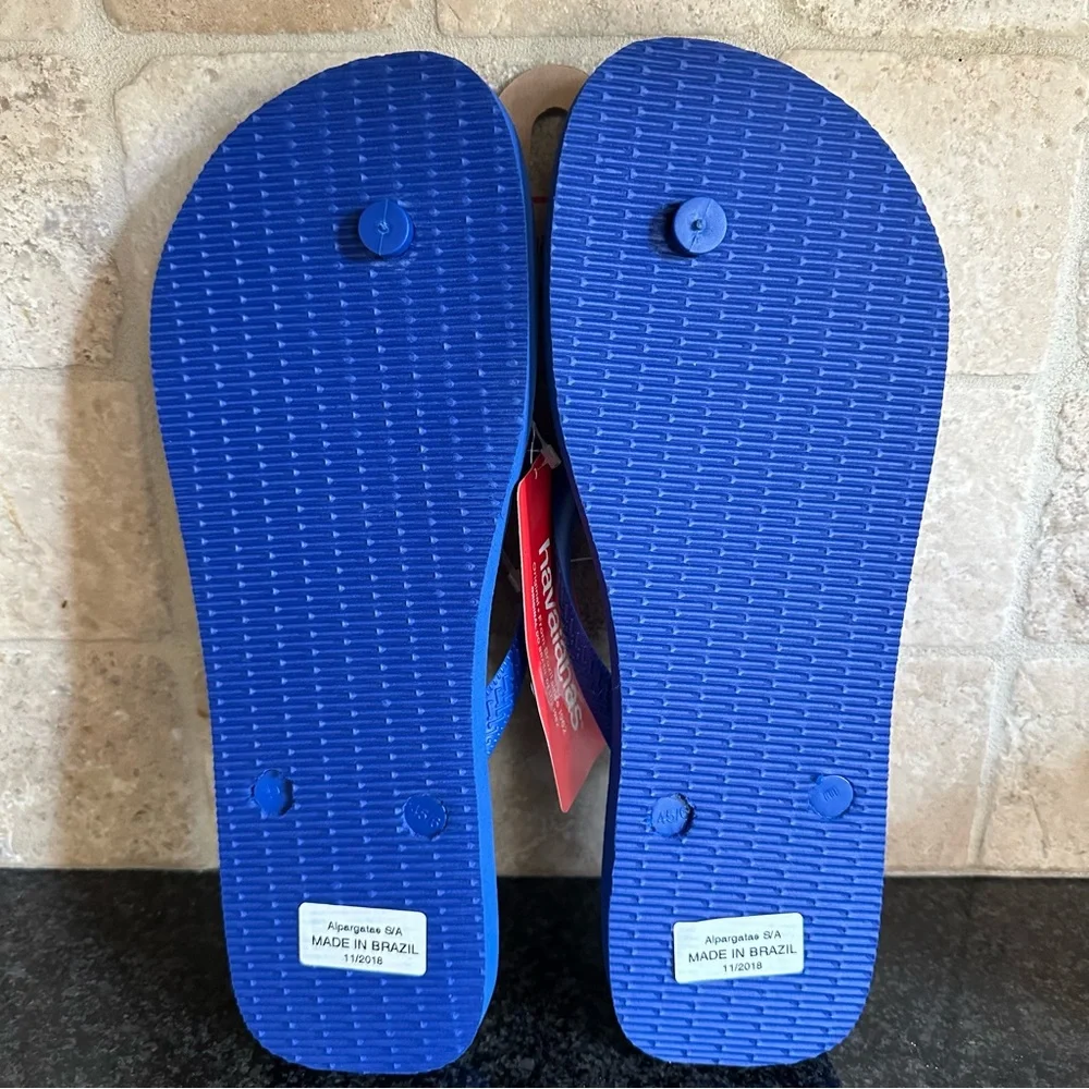 NEW Havaianas Men’s Marine Blue Flip Flop Sandals 13